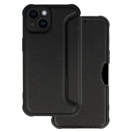 Razor Carbon Book Case for Iphone 14 black