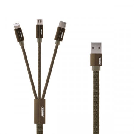 REMAX Cablu Kerolla RC-094th 3 in 1 - USB to Micro USB, Tip C, Lightning - Green