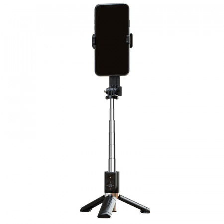 Selfie Stick MINI - with detachable Albastrutooth remote control and tripod - P08 Negru