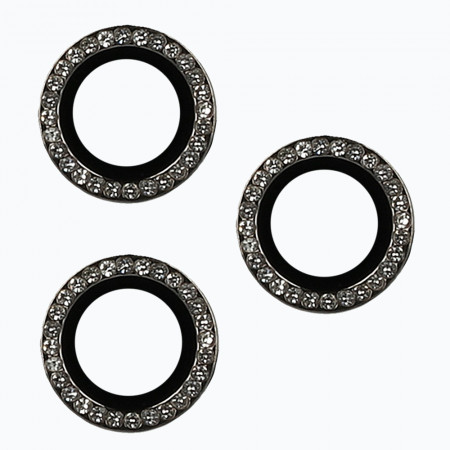 Sticla Tempered HARD DIAMOND pentru camera (LENS) pentru Iphone 15 Pro/15 Pro Max Negru (3 pieces)