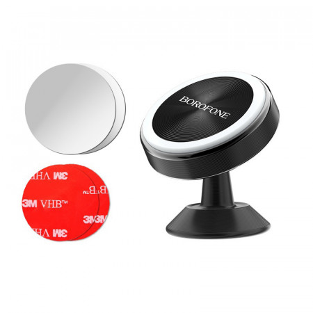 Suport Auto Borofone BH5 Platinum magnetic, stick-on base Negru
