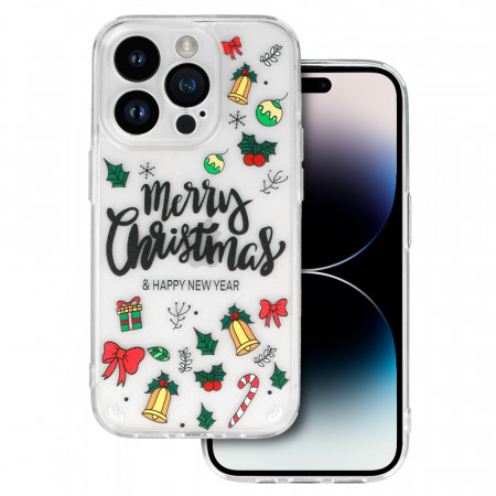 TEL PROTECT Christmas Carcasa pentru Iphone 15 Pro Max Design 3 Clear
