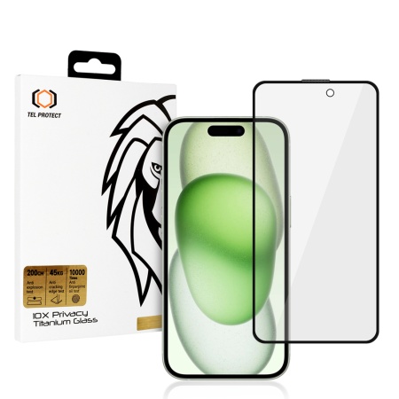 Tempered glass 10X Privacy Titanium for Iphone 15 Plus