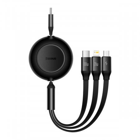 Baseus Cablu Bright Mirror 2 3 in 1 - Type C to Micro USB, Lightning, Type C - 100W 1,1 metres (CAMJ010201) Negru
