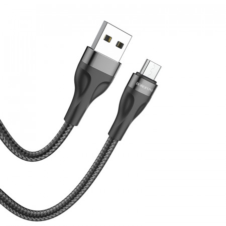 Borofone Cablu BX61 Source - USB to Micro USB - 2,4A 1 metru negru