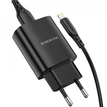 Borofone Incarcator priza BN1 Innovative - USB - 2,1A with USB to Lightning black