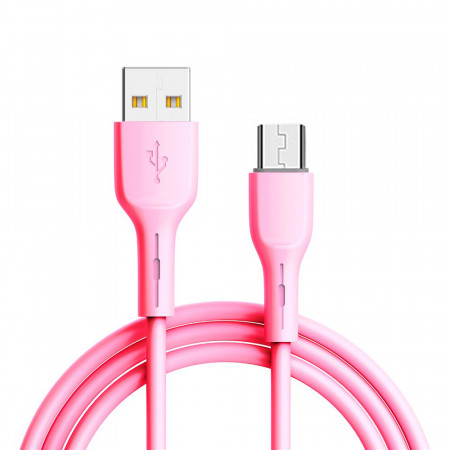 Cablu Silicone - USB to Micro USB - QC 3.0 1 metru pink