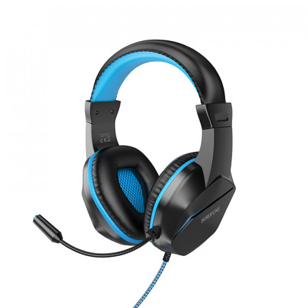 Casti Borofone BO104 Phantom gaming with microphone Negru-blue