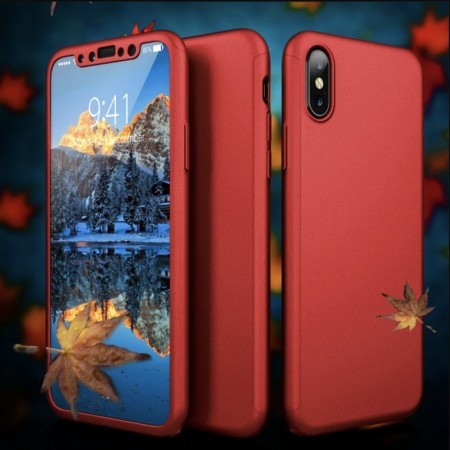 Husa iPhone XS Rosie 360° Matte Premium Ultra Slim Cu Folie De Sticla