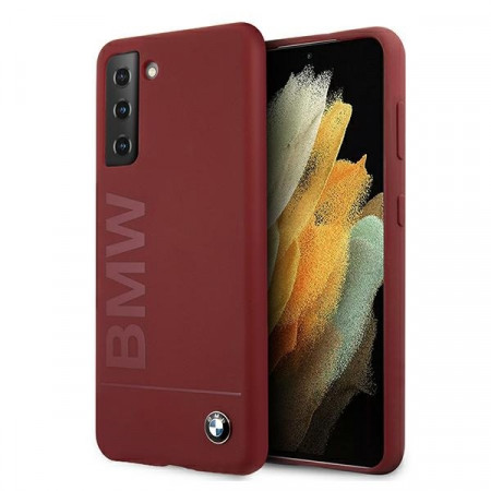 Husa Originala BMW Hard Husa Silicone Signature Logo BMHCS21MSLBLRE pentru Samsung Galaxy S21 Plus Rosu