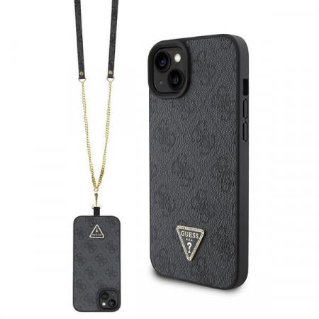 Husa Originala GUESS hardCarcasa Crossbody 4G Metal Logo GUHCP15MP4TDSCPK pentru Iphone 15 Plus Negru