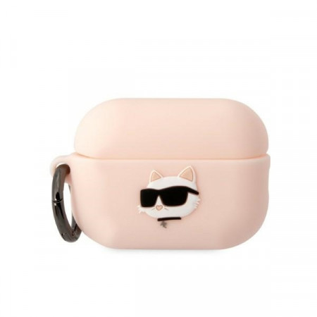 Husa Originala KARL LAGERFELD - Silicone Choupette Head 3D KLAP2RUNCHP pentru AirPods Pro 2 Cover - Roz