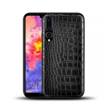 Husa pentru Huawei Mate 30, cu protectie ridicata, TPU + Crocodil Design, rezistenta la socuri, negru