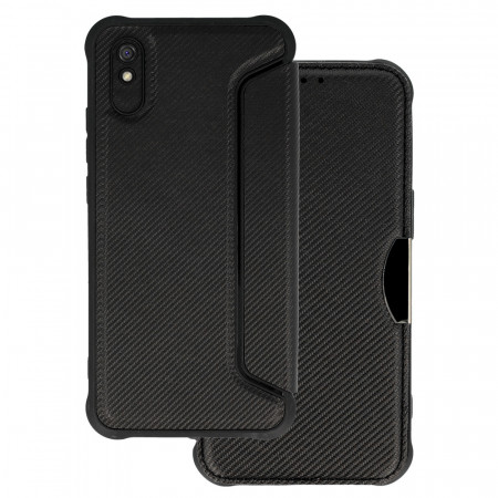 Husa Razor Carbon Book pentru Xiaomi Redmi 9A black