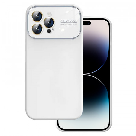 Husa Soft Silicone Lens pentru Iphone 15 Plus white
