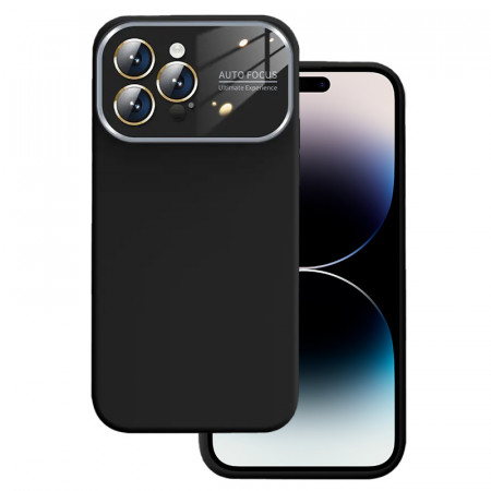 Husa Soft Silicone Lens pentru Iphone 15 Pro Max Negru