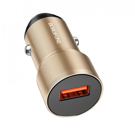 Incarcator Auto Borofone BZ19A Wisdom - USB - QC 3.0 18W Auriu