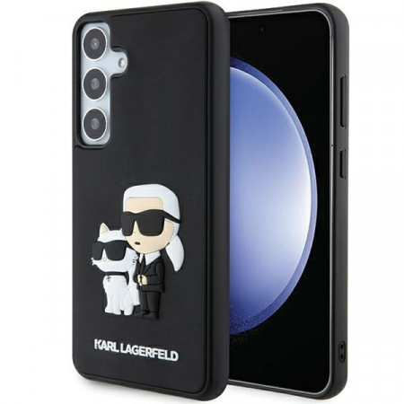 Original Pouch KARL LAGERFELD hardcase 3D Rubber Karl&Choupette KLHCS24M3DRKCNK for Samsung Galaxy S24 Plus black