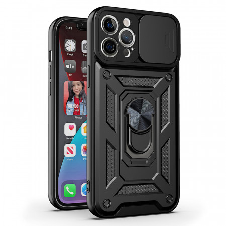 Slide Camera Armor Case for Iphone 14 Pro Max Black