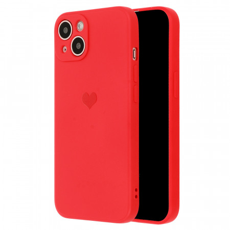 Vennus Silicone Heart Husa pentru Xiaomi Redmi 9 design 1 rosu