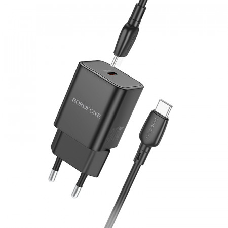 Borofone Wall charger BN13 Safety GaN - Type C - PD 30W with Type C to Type C cable black