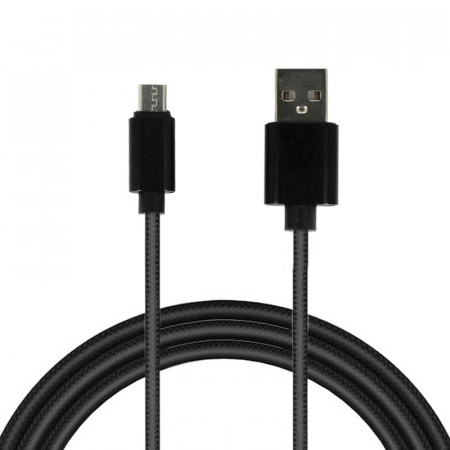 Cablu TIP 1 - USB to Micro USB - metal plugs QC 3.0 1 metru negru