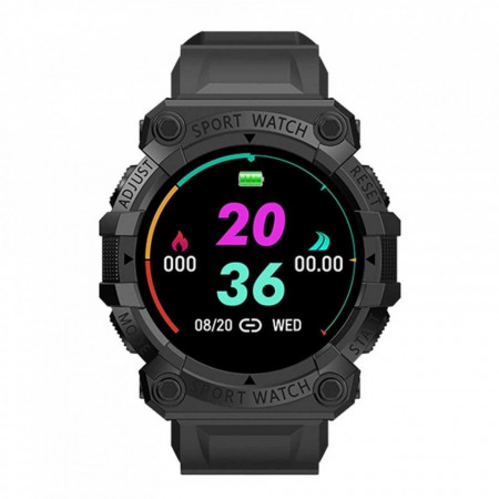 Ceas Smartwatch, Bluetooth cu un Design Sport, Monitorizare Puls, Tensiune, Reamintire Sedentarism, Hidratare. Monitorizare pasi si sporturile practicate, negru, PMHOLM36583