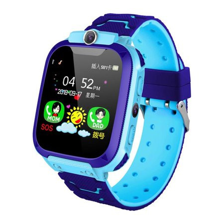 Ceas smartwatch GPS copii, monitorizare locatie, camera foto frontala, buton SOS, functie telefon , albastru - Q12B-Blue