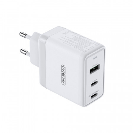 Dux Ducis Duzzona Incarcator Priza T1 GaN - USB + 2xType C - PD 65W white