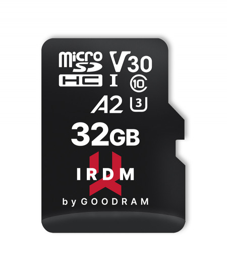 GOODRAM Memory MicroSD Card IRDM - 32GB with adapter UHS I U3 V30 A2 170MB/s