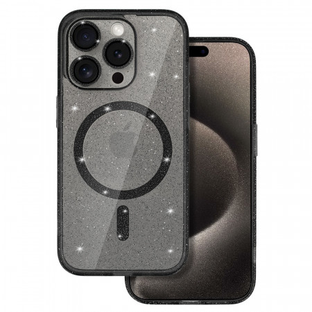 Husa Glitter Magsafe pentru Iphone 13 Pro Max black clear