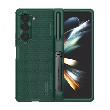 Husa NillkinSuper Frosted Shield Fold Carcasa pentru Samsung Galaxy Z Fold 5 5G green (pen holder)