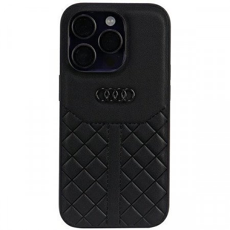 Husa Originala AUDI hardCarcasa Genuine Leather AU-TPUPCIP14P-Q8/D1-BK pentru Iphone 14 Pro Negru
