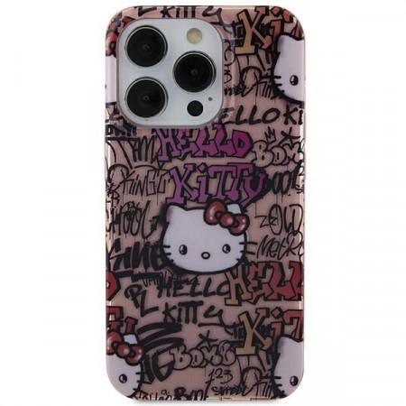 Husa Originala HELLO KITTY hardCarcasa IML Tags Graffiti HKHCN61HDGPTP pentru Iphone 11/ Xr Roz