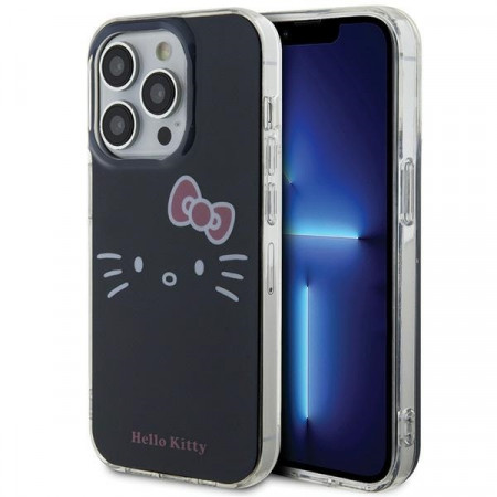 Husa Originala HELLO KITTY IML Kitty Face HKHCP14LHKHLK pentru Iphone 14 Pro Negru