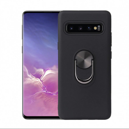 Husa Samsung Galaxy S10e Neagra Din Policarbonat Premium cu Inel Rotativ