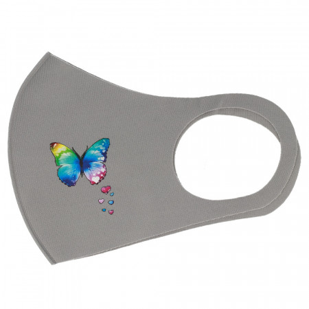 Reusable protective face mask - Butterfly gri