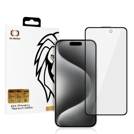 Tempered glass 10X Privacy Titanium for Iphone 15 Pro Max