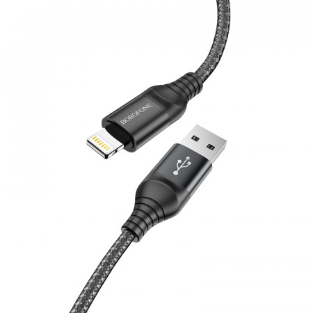 Borofone Cablu BX56 Delightful - USB to Lightning - 2,4A 1 metru negru
