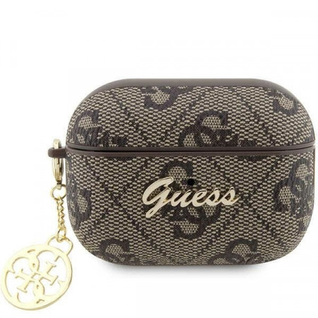 Carcasa Originala Guess 4G Charm Collection GUAP2G4GSMW pentru Airpods Pro 2 cover brown