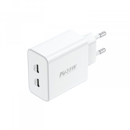 Foneng Wall charger EU50 - 2xType C - PD 35W 3A white