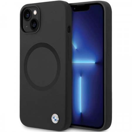 Husa Originala BMW Signature Liquid Silicone MagSafe BMHMP14SSILBK2 pentru Iphone 14 Negru