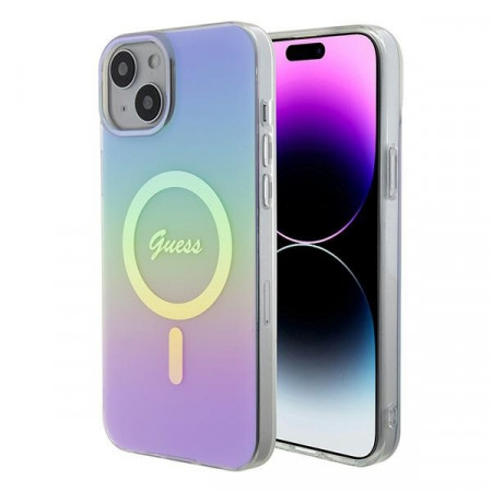 Husa Originala GUESS IML Iridescent Magsafe hardCarcasa GUHMP15SHITSU pentru Iphone 15 purple