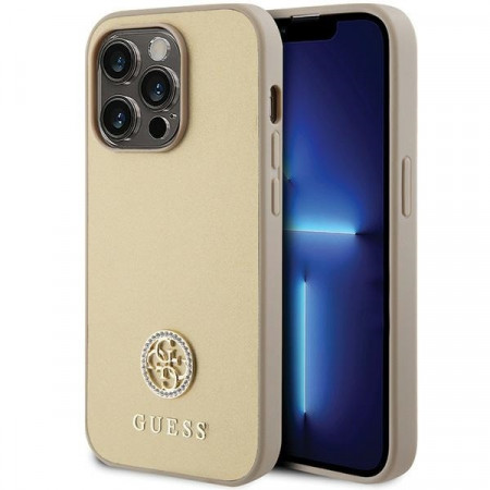 Husa Originala GUESS Strass Metal Logo GUHCP15XPS4DGPD pentru Iphone 15 Pro Max Auriu