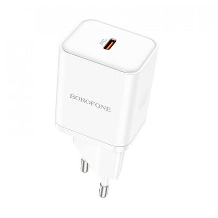 Incarcator Priza Borofone BN6 Field - Type C - QC 3.0 PD 20W white