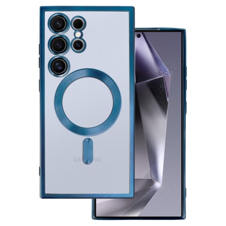 Metallic Magsafe Case for Samsung Galaxy S22 Ultra Blue