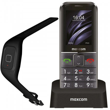 Mobile Phone GSM MAXCOM MM 735 + SOS wristband Negru