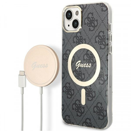 Original Induction Charger GUESS Magsafe + 4G Print case GUBPP14MH4EACSK for Iphone 14 Plus black