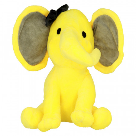Plush elephant with bow yellow