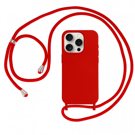 Strap Silicone Case for Iphone 15 design 1 red